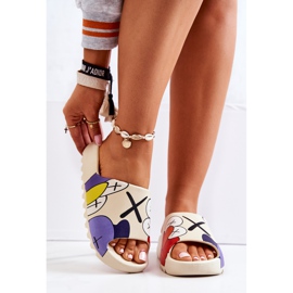 PS1 Printed Rubber Slippers Beige Monsters 2