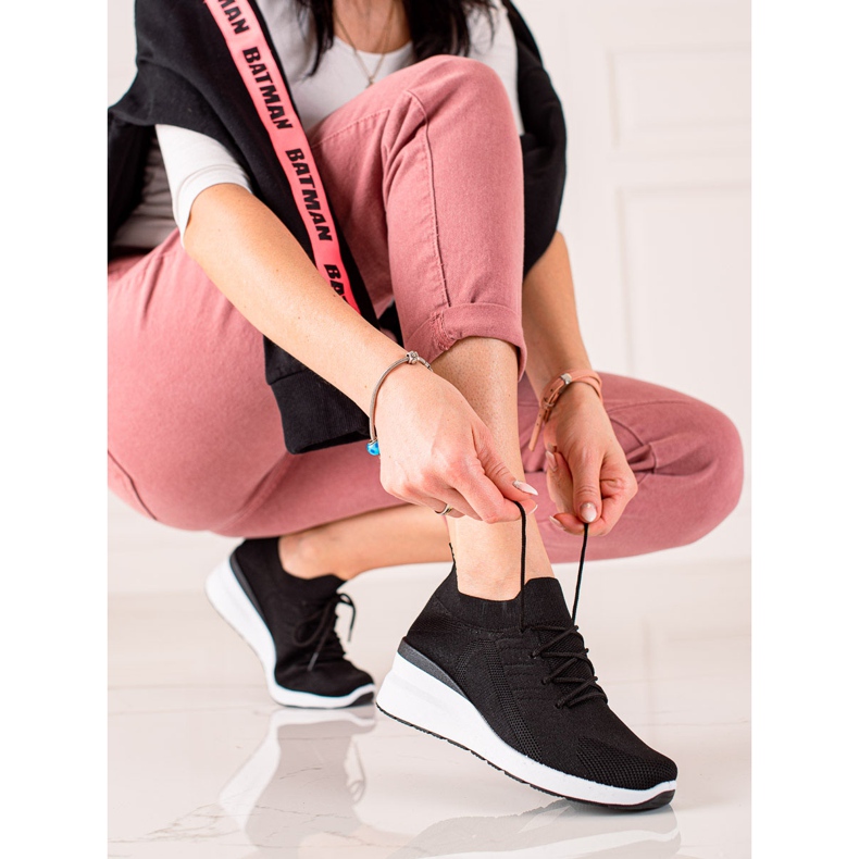 Goodin Lace-up Wedge Shoes black 1