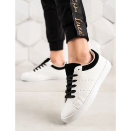 TRENDI White Sport Shoes With Eco Leather black 1