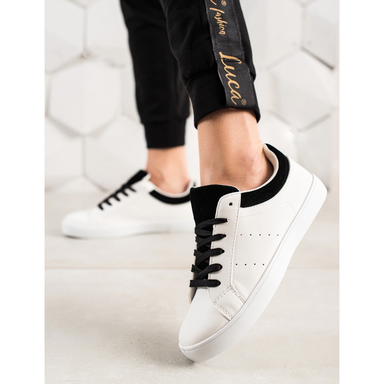 TRENDI White Sport Shoes With Eco Leather black 1