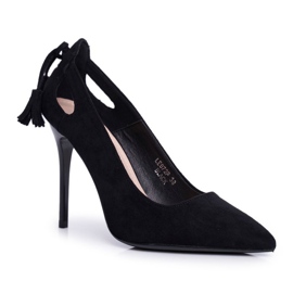 PS1 Women's Stilettos Suede With Spitz Black Leven 1