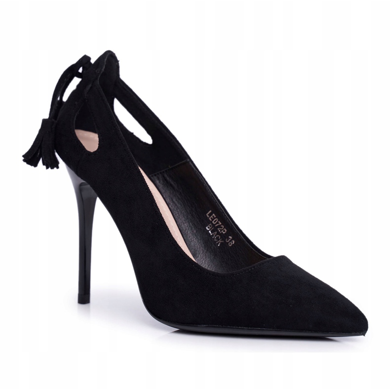 PS1 Women's Stilettos Suede With Spitz Black Leven 4
