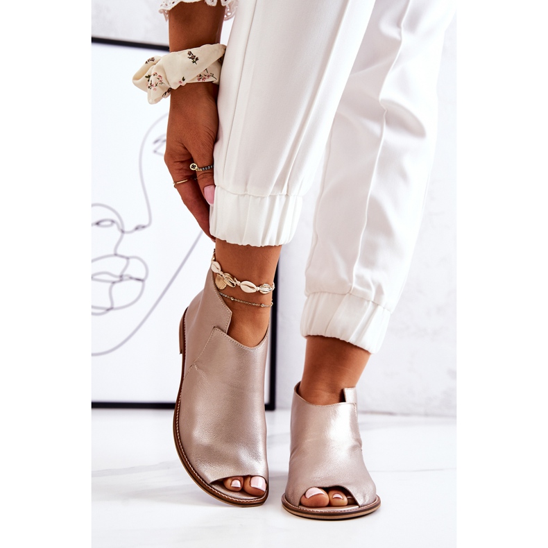 Leather Boots On Heel Laura Messi Gold 2324 golden 1