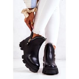 WS1 Leather boots with decorative black zippers Deborah 1