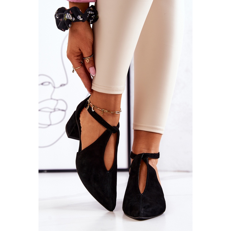 Suede Pumps On Heel Laura Messi 2309 Black 2 Suede Pumps On Heel Laura Messi 2309 Black 2