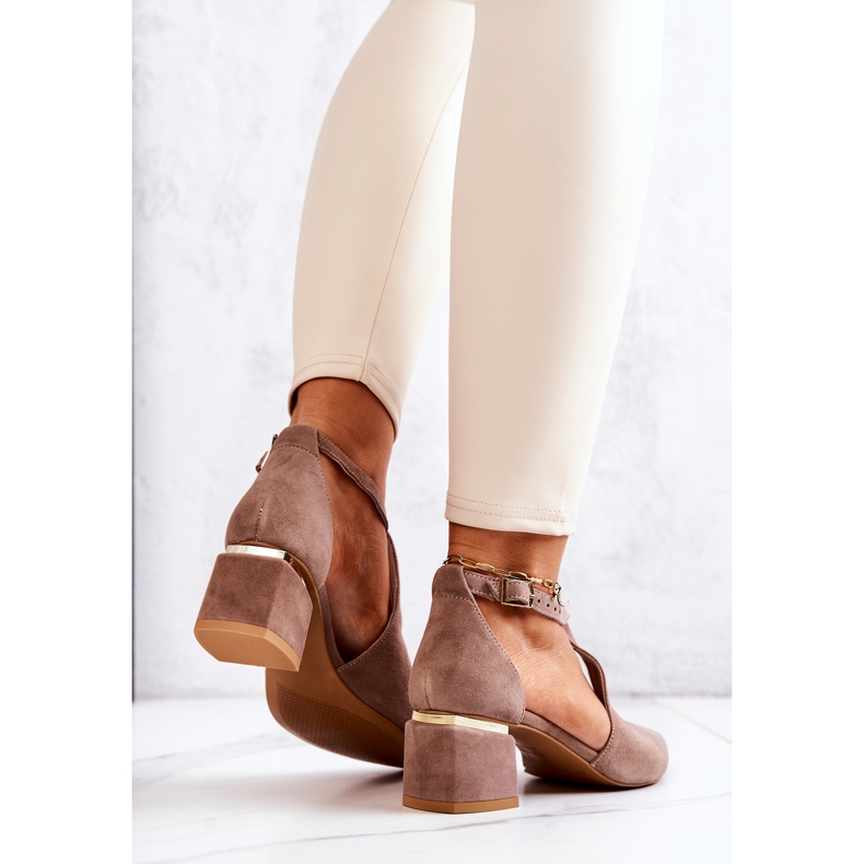 Suede Pumps On Heel Laura Messi 2309 Beige 1 Suede Pumps On Heel Laura Messi 2309 Beige 1