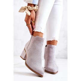 PS1 Suede Openwork Cowboy Boots Gray Helloni grey 2