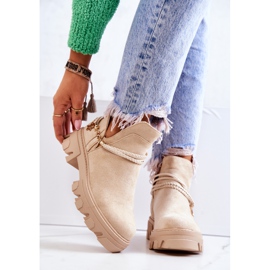 PS1 Suede Worker Boots With Strips Light Beige Moriah 2