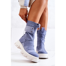 PS1 High Workers Booties On A Blue Nerisa Zipper 1