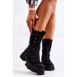 PS1 High Workers Boots On Black Nerisa Zipper 1