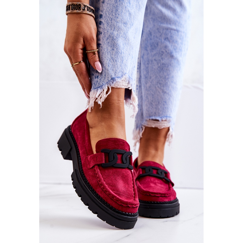 PL5 Suede Loafers With La.Fi Decoration Fuchsia Laurene pink 2
