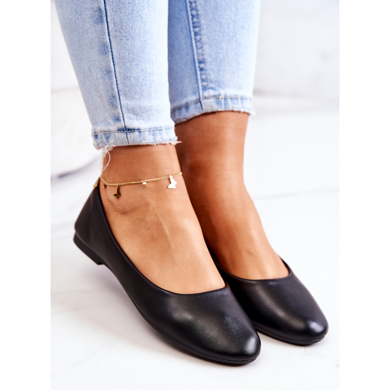 Leather Classic Ballerina Shoes Black 1