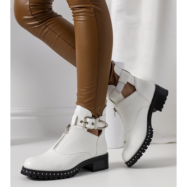 White boots with cutouts from Hays 1