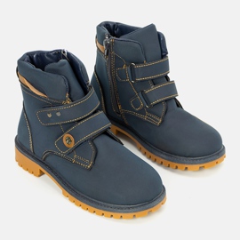 Children's navy blue boots Marcil yellow 1 Children's navy blue boots Marcil yellow 1