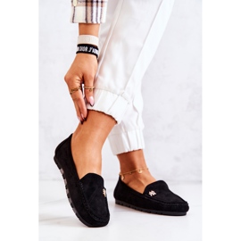 PS1 Women's Black Suede Loafers Madelyn 3
