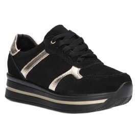 Leather suede sneakers Filippo DP2004 / 21 black 2