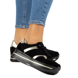 Leather suede sneakers Filippo DP2004 / 21 black 4