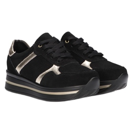 Leather suede sneakers Filippo DP2004 / 21 black 3