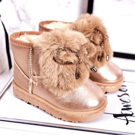 Children's Snow Boots With Fur Pink Gold Aurora golden 1 Children's Snow Boots With Fur Pink Gold Aurora golden 1