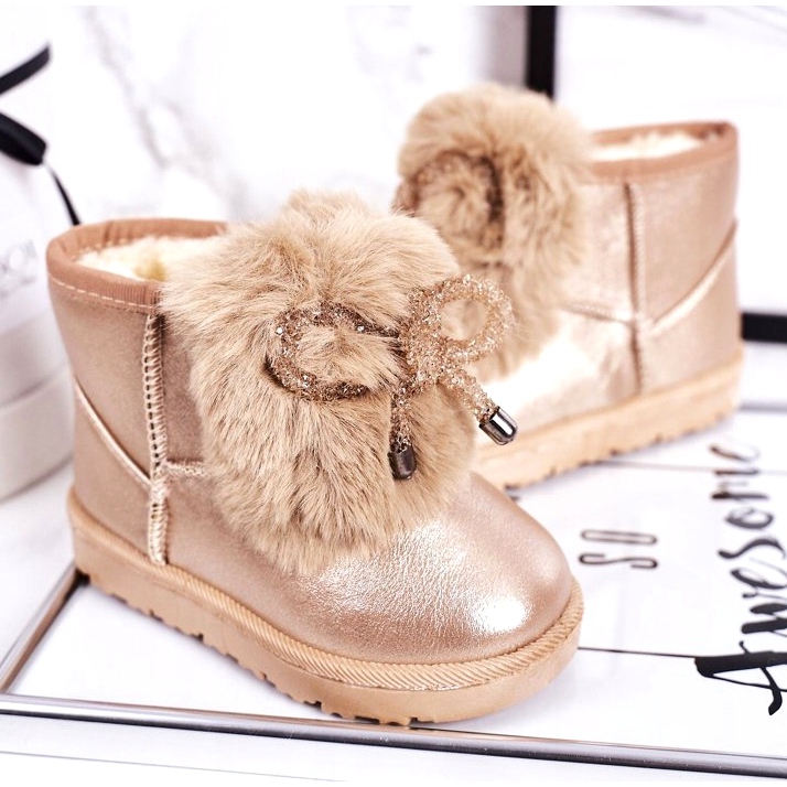 Children's Snow Boots With Fur Pink Gold Aurora golden 4