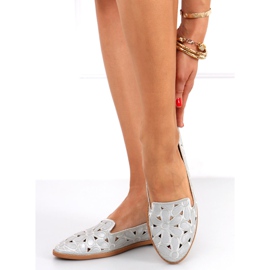 Ragna Silver openwork ballerinas grey 1