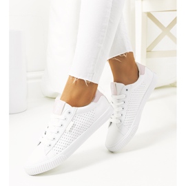 Women's white sneakers Big Star HH274073 pink 1