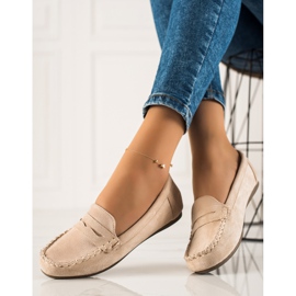 TRENDI Classic suede loafers beige 1
