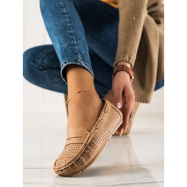 Primavera Comfortable openwork loafers beige 1
