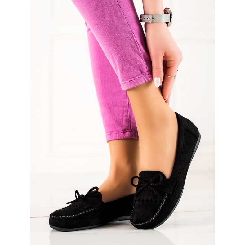 TRENDI Casual Suede Loafers black 1