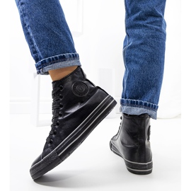 Black, insulated ankle-high sneakers from Lade 2