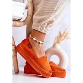 FB2 Lesley Orange Slip-On Suede Espadrilles 1
