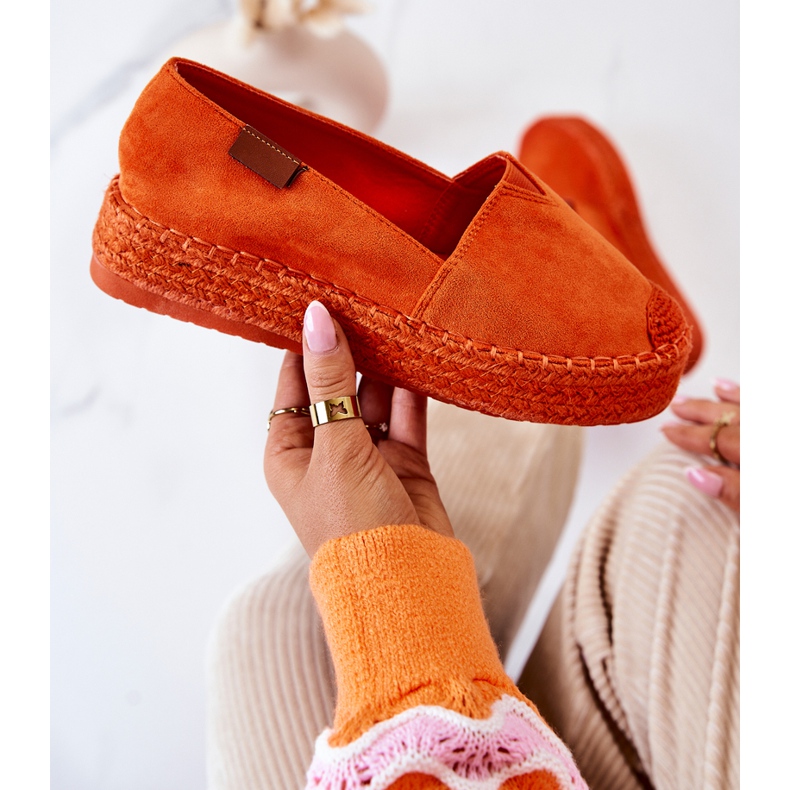 FB2 Lesley Orange Slip-On Suede Espadrilles 2