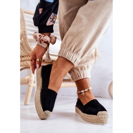 FB2 Black Lesley Suede Slip On Espadrilles 2