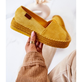 FB2 Lesley Yellow Suede Slip On Espadrilles 1