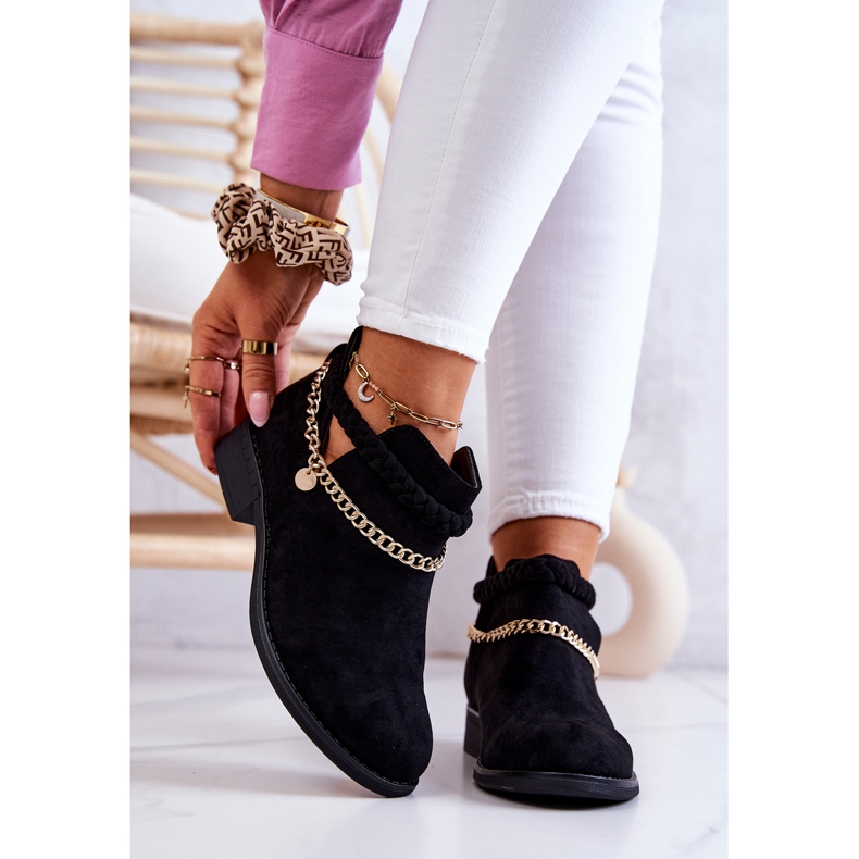 PS1 Suede Black Boots With Chain Talitha 1