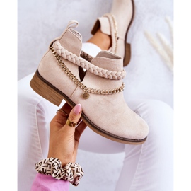 PS1 Suede Boots With Chain Beige Talitha 1