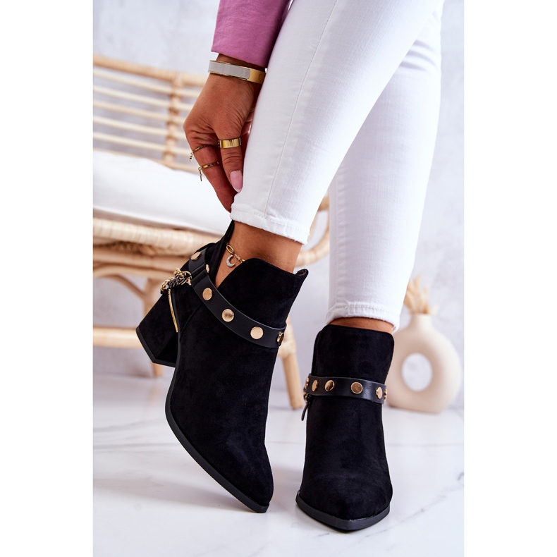 PS1 Suede Women's Boots With Chains Black Tracy 2