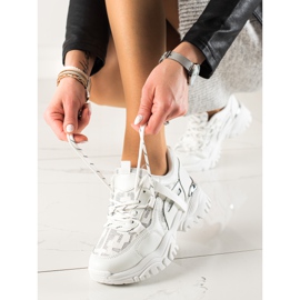TRENDI Fashionable Sneakers With Glitter white 1