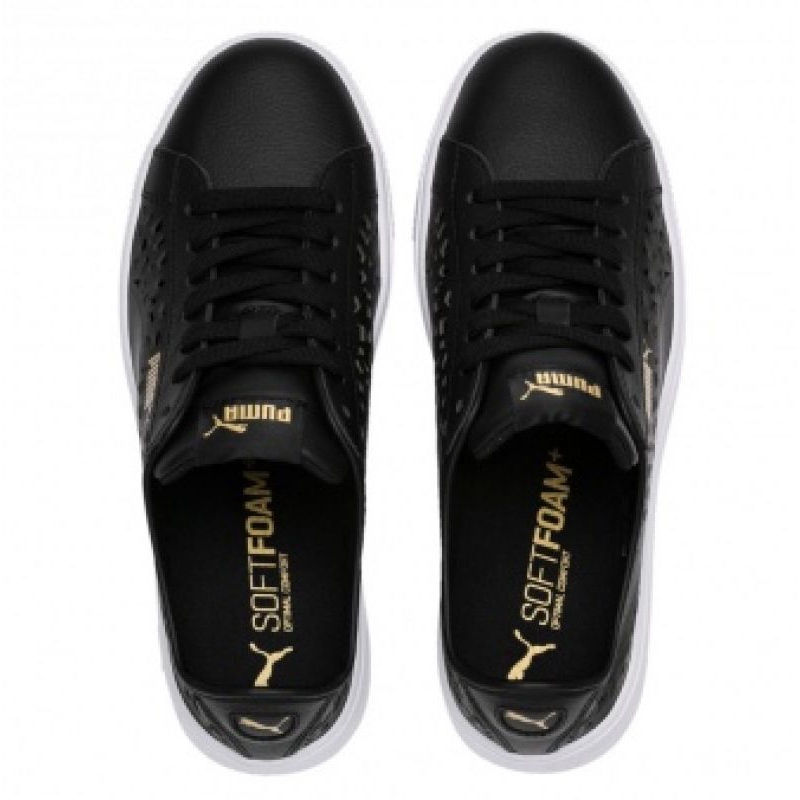 Puma Vikky Stacked Laser Cut 369378 01 black