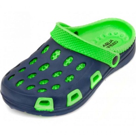 Aqua-speed Silvi Jr slippers, col 48, green and navy blue 2