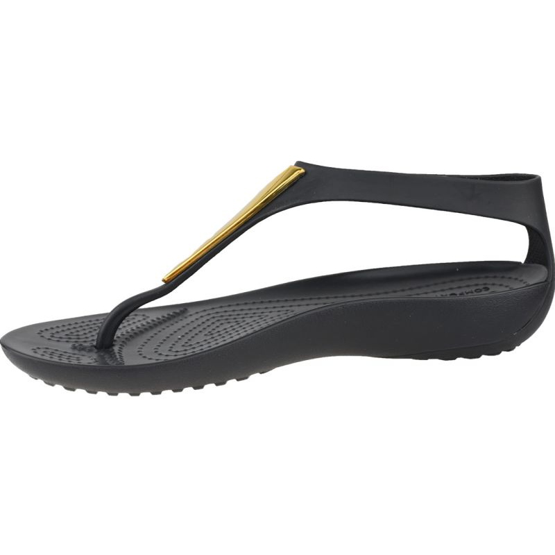 Crocs Serena Flip 206420 751 Black Sandals - Fashionable Shoes
