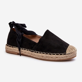 Ismanne Black Suede Espadrilles Tied 1