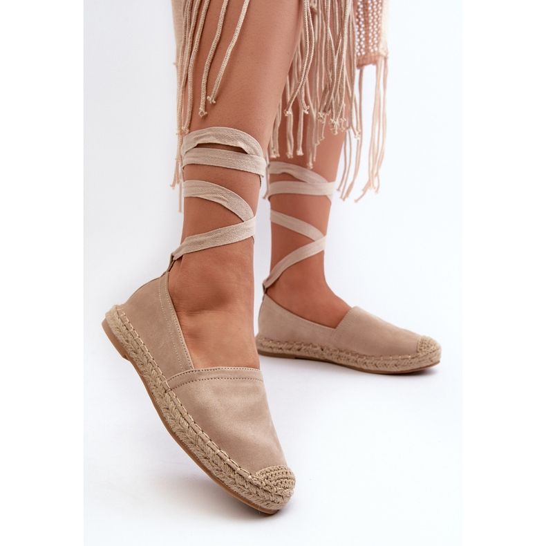 FB1 Tied Beige Suede Espadrilles Ismanne 2