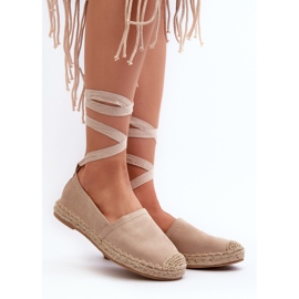 FB1 Tied Beige Suede Espadrilles Ismanne 1