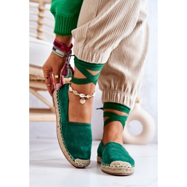FB1 Tied Suede Espadrilles Dark Green Ismanne 2