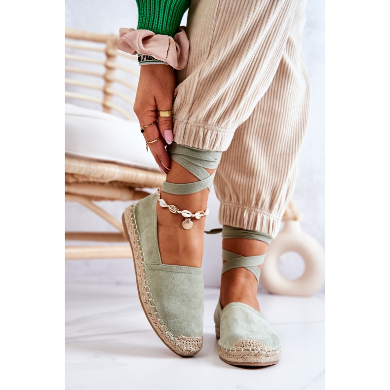 FB1 Tied Green Ismanne Suede Espadrilles 2