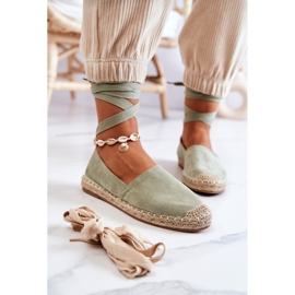 FB1 Tied Green Ismanne Suede Espadrilles 1
