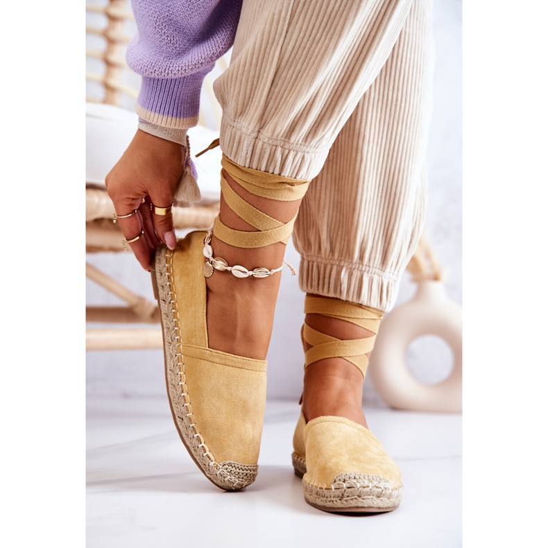 FB1 Tied Yellow Ismanne Suede Espadrilles 2