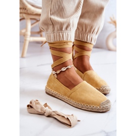 FB1 Tied Yellow Ismanne Suede Espadrilles 1