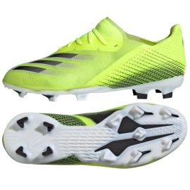 Adidas X Ghosted.1 Fg Jr FW6955 football boots white, yellow-green neon green 1 Adidas X Ghosted.1 Fg Jr FW6955 football boots white, yellow-green neon green 1